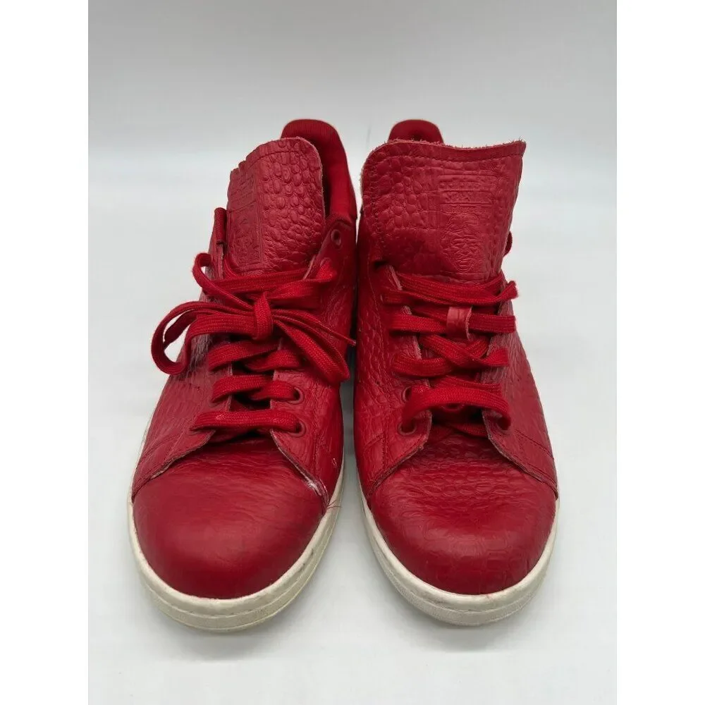 Adidas Stan Smith Men Red Snakeskin Print Leather Sneakers Size 11